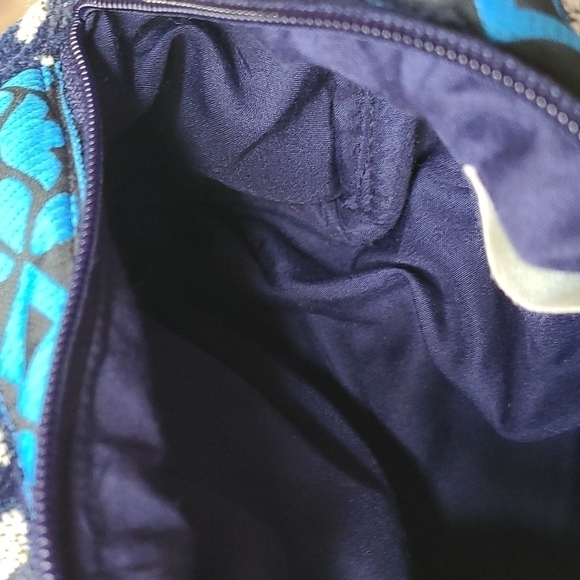 LOVESTITCH Blue embroidered Velveteen Origami Bohemian zippered Makeup Bag NWT - Picture 7 of 7